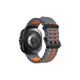 Космический серый, апельсин-океанический, двухцветный, двойная пряжка, силиконовый ремешок