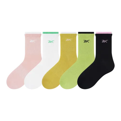 Reebok 5 пар Смешанного цвета Унисекс Носки MID до икры