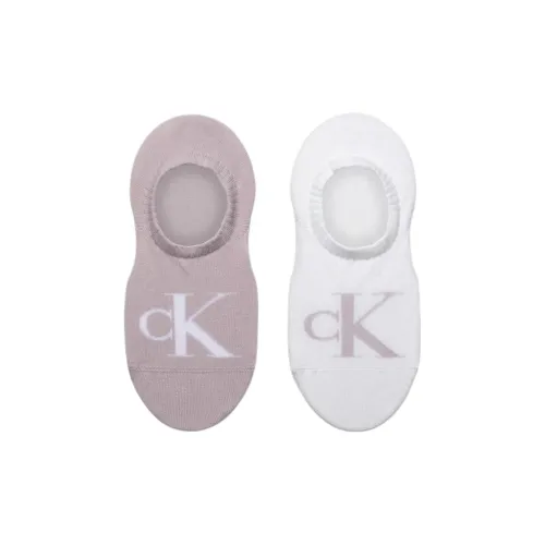 Calvin Klein 2 шт Розовый+Белый Женские No Show Носки