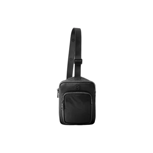FION Mountain and Sea Journey Series Корова Кожа Sling Сумка Мужская Черная