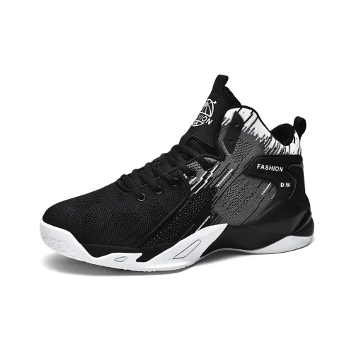 D W Slip-resistant Anti KICK Амортизация Устойчивый к истиранию Дышащий MID Топ Детские Баскетбольные кроссовки Подростки