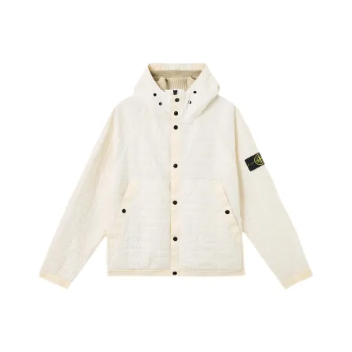 Stone Island Хлопковый пуховик Унисекс Ecru