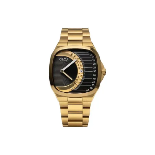 CILOA Кварцевый механизм стальной ремешок мужские часы черный циферблат