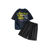 Темно-синий синий топ + черные штаны