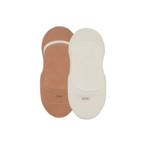 Calvin Klein 2 шт Коралловый+Экрю Женские Носки No Show