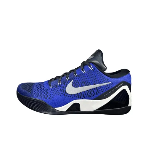 Nike Kobe 9 Устойчивые к истиранию Низкие Баскетбольные кроссовки Мужские Синий Черный