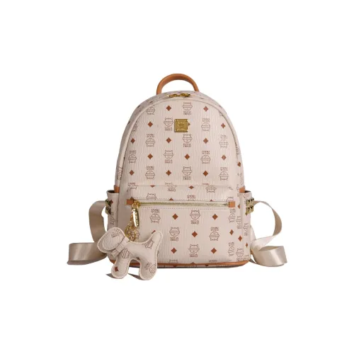 RIVMIND ПУ (полиуретан) Рюкзак Стандартный Женский Бежевый Желтый Экрю Желтый Светло-розовый Темно-розовый