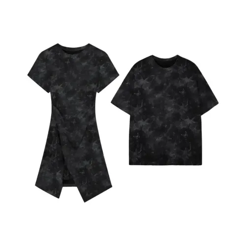 QYPRF Одежда для пары Женское платье / Мужская короткая футболка Женские парные комплекты
