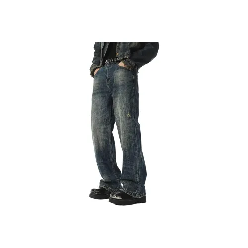 Hungo Темно-синий Унисекс Джинсы