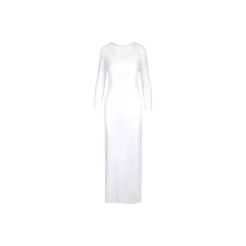 MaxMara Длинное платье с длинными рукавами женское белое