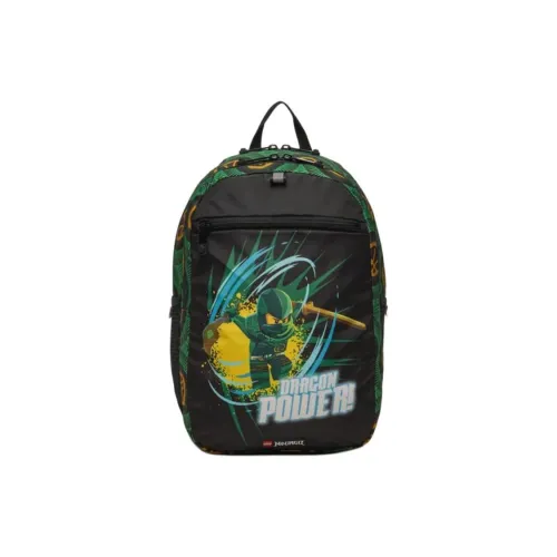 LEGO Переработанный полиэстер рюкзак маленький детский черный и зеленый