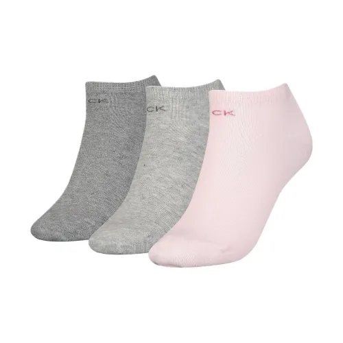 Calvin Klein 3 шт Средне-серый + Серый + Розовый Женские носки