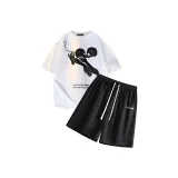 Белый топ+черные брюки