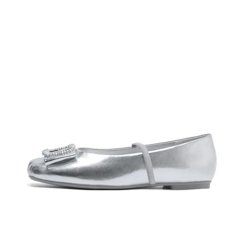 DAPHNE Плоская подошва Туфли Мэри Джейн Женские Серебряные