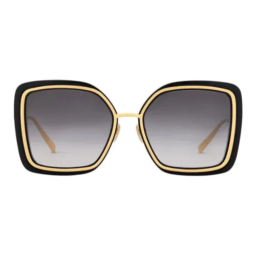 LOUIS VUITTON Металл Ацетат Квадратные Солнцезащитные очки Женские Черные