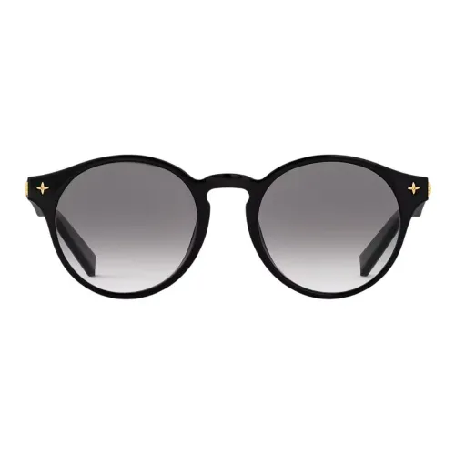 LOUIS VUITTON Металлический Ацетат Круглые Солнцезащитные Очки Женские Черные