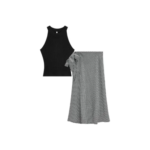 Devanro Черные Женские Комплекты с Юбкой