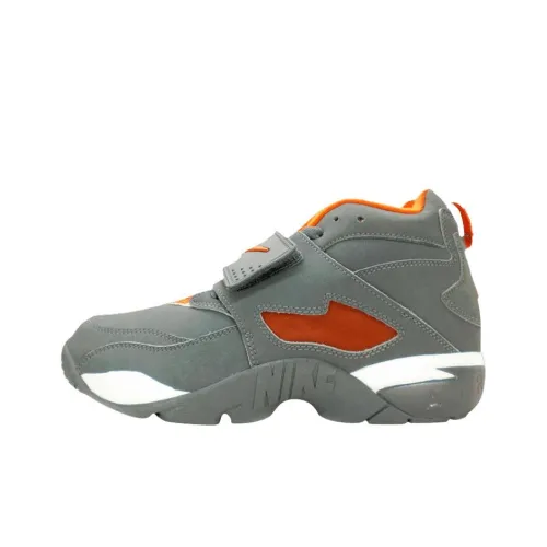 Nike Air Ромб Шипы Устойчивые к абразиву MID Топ Винтажные баскетбольные кроссовки Мужские Серо-оранжевые