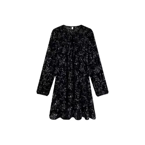 MUCCHIC Black Женские Длинные Рукава Платья