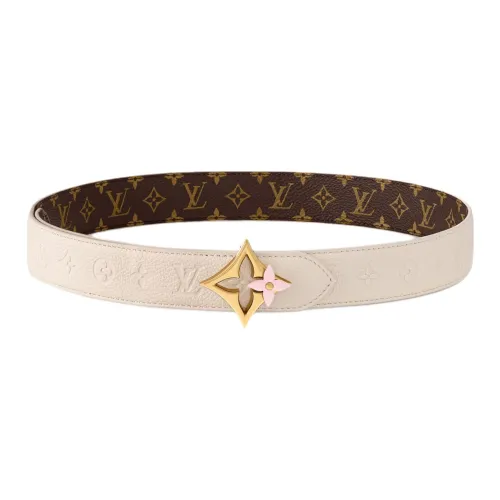 LOUIS VUITTON Телячья кожа Кожаные ремни Женские Бежевый 3 см