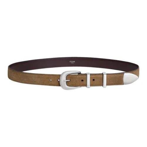 CELINE Телячья кожа Кожаные ремни Мужской Коричневый 2,5
