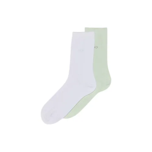 Calvin Klein 2 шт Мятно-зеленый + Белый Женские Носки MID до икры