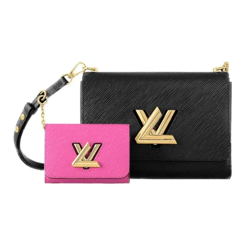 LOUIS VUITTON Twist Epi Коровья кожа Сумка через плечо Сумка на плечо Средняя Женская Черная Розовая Красная