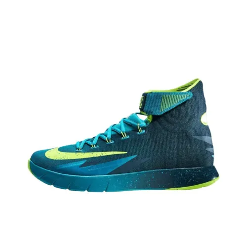 Nike HyperRev Устойчивые к истиранию Высокие Баскетбольные кроссовки Мужские Зеленые Синие