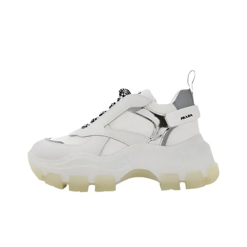 PRADA Pegasus Low Топ Толстая подошва Кроссовки Женские Белые