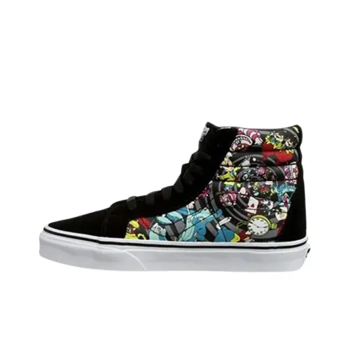 Disney x Vans Sk8 Hi Устойчивые к истиранию высокие кроссовки для скейтбординга Мужские Черные