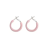 Кремовые серьги-кольца -- розовые