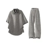 Чёрный Белый Топ + Белые Штаны