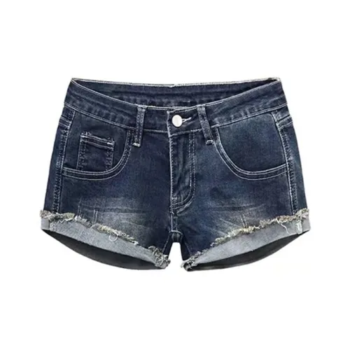TIBINB Темно-синие женские джинсовые шорты