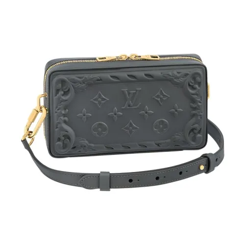 LOUIS VUITTON SOFT TRUNK Телячья кожа Коробка Сумка Сумка через плечо Сумка на плечо Мужская Сумка Серого цвета