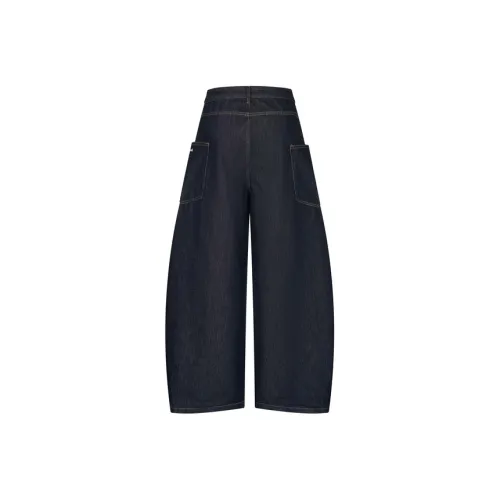 MeihaoStore Темно-синие унисекс джинсы
