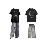 Черная луна + ожерелье + рваные джинсы [улучшенный]