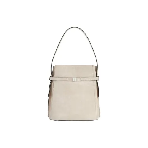 TOTEME Корова Кожа Ведрообразная Сумка Женская Серый Белый