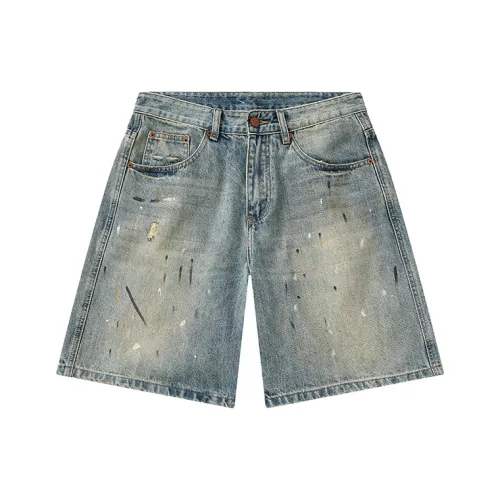 UKTK Светло-синие мужские джинсовые шорты