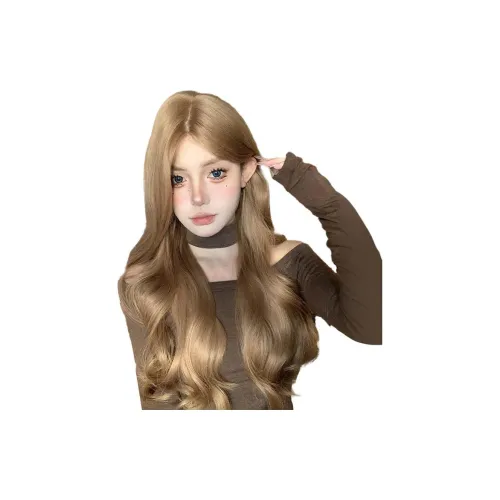 YOSEE Secret of Mixed Blood Молочно-чайный Коричневый Мода Кожа Положительный Длинные Волосы Большая Волна Полный Набор для Головы