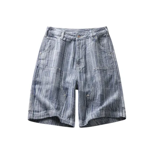 HZWH 2025 Лето Свободный крой Прямой крой Брюки длиной до колена Мужские