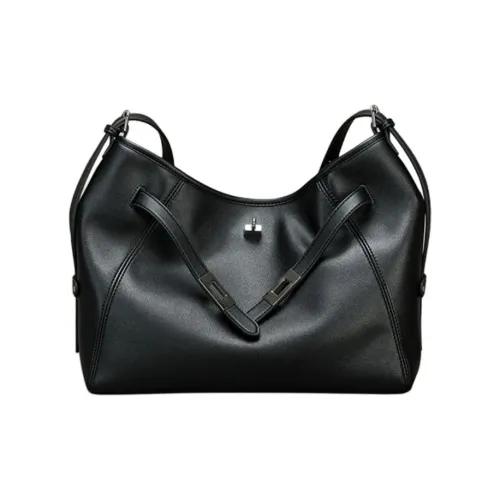 SHIZIYOUA Сумка через плечо из коровьей кожи Мужская Черная