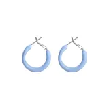 Кремовые серьги-кольца -- Синий