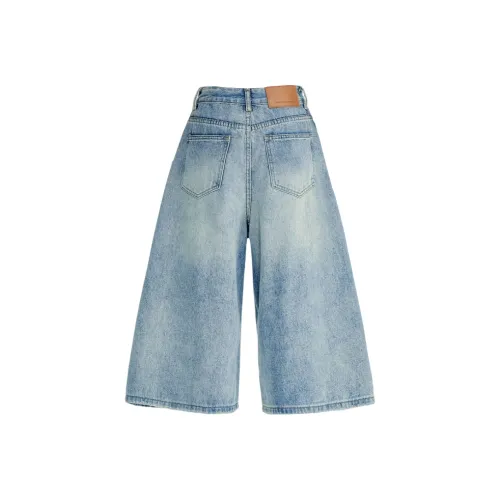 NIUXIAOMO Кремово-голубые Женские Джинсовые Шорты