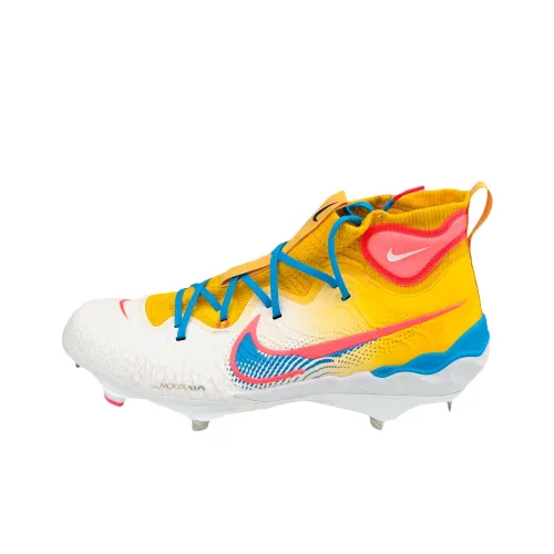 nike Alpha Huarache NXT MID Верхняя часть топа Устойчивость к истиранию Функциональность Бейсбольные кроссовки Мужской Желто-синий Розовый