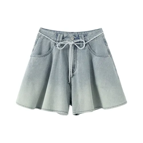 DX.DAXI Джинсовые шорты Женские Светлый Пыльно-синий