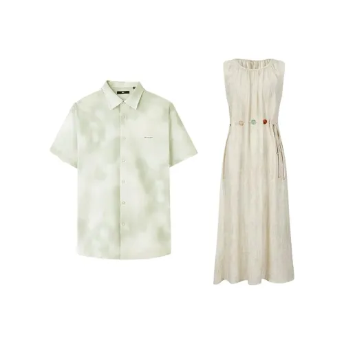 QYPRF Одежда для пары Женское платье / Мужская короткая футболка Женские парные комплекты