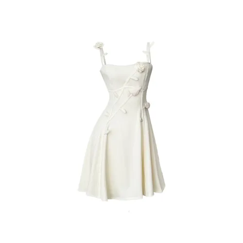 QIAOMONVHAI Экрю Женские Слиплатья