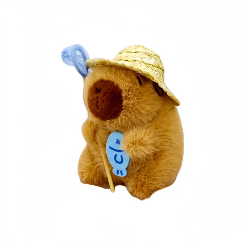 CHUNTUSHU Fisherman Соломенная шляпа Капибара Куклы Плюшевый Подвеска 12 см Рекомендуемый рост