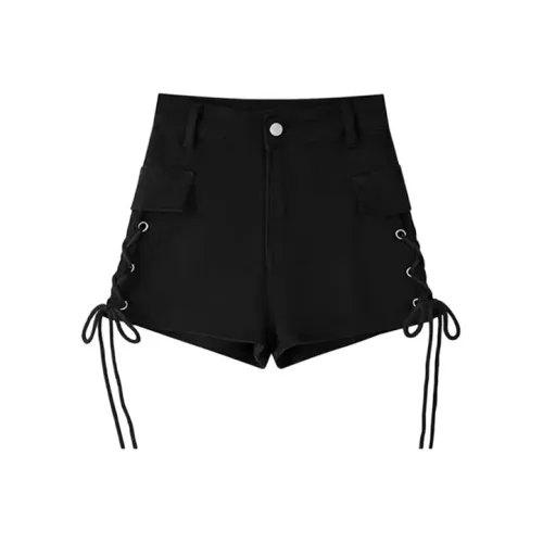 TIBINB Черные Женские Джинсовые Шорты