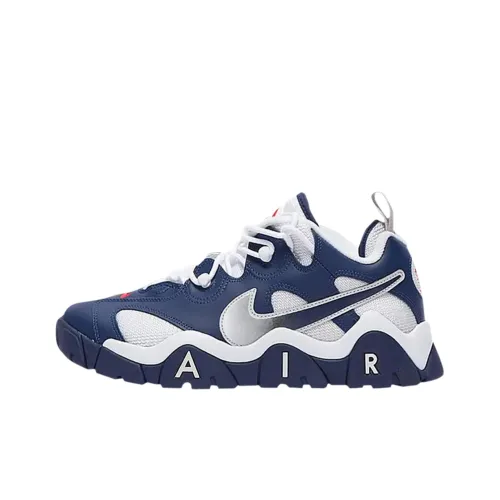 Nike Air Barrage Аbrasion Resistant Низкий Топ Детские Баскетбольные Кроссовки Синий Подростки
